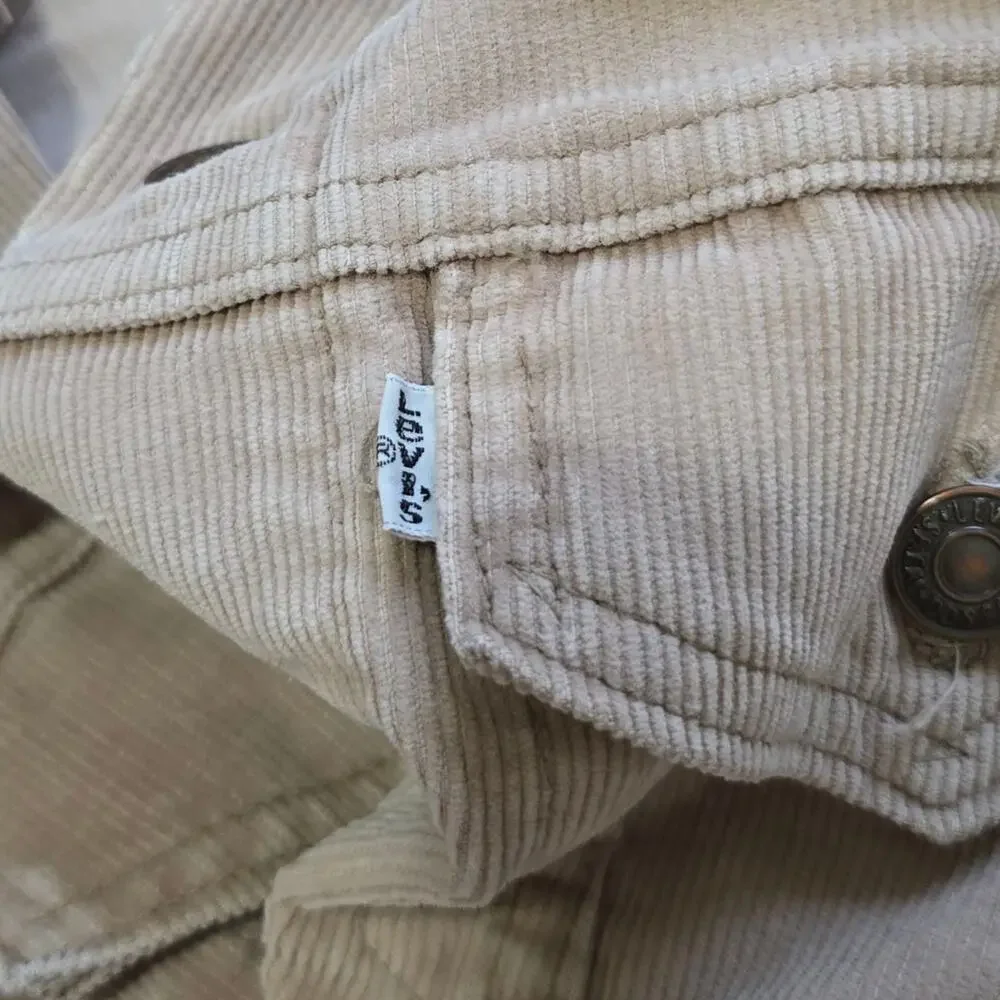 Vintage 70s Levi's Corduroy Trucker Jacket Size XS (34) Made in USA Pockets - Picture 9 of 11